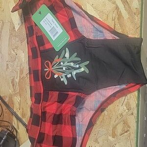 Tipsy Elves NWT Womans Mistletoe Underwear Buffalo Plaid Size 3X